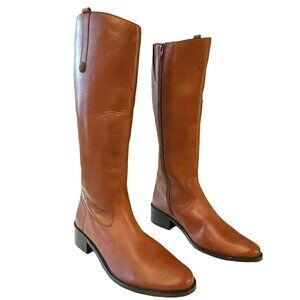 Catherine Malandrino Chestnut Brown Leather Knee High Boots Sz 7.5 NEW